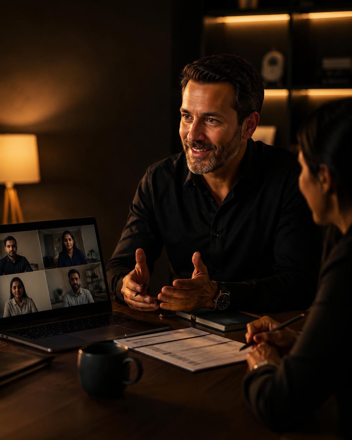 Agency principal on an onboarding handoff call with the InsurOutsource.Pro team